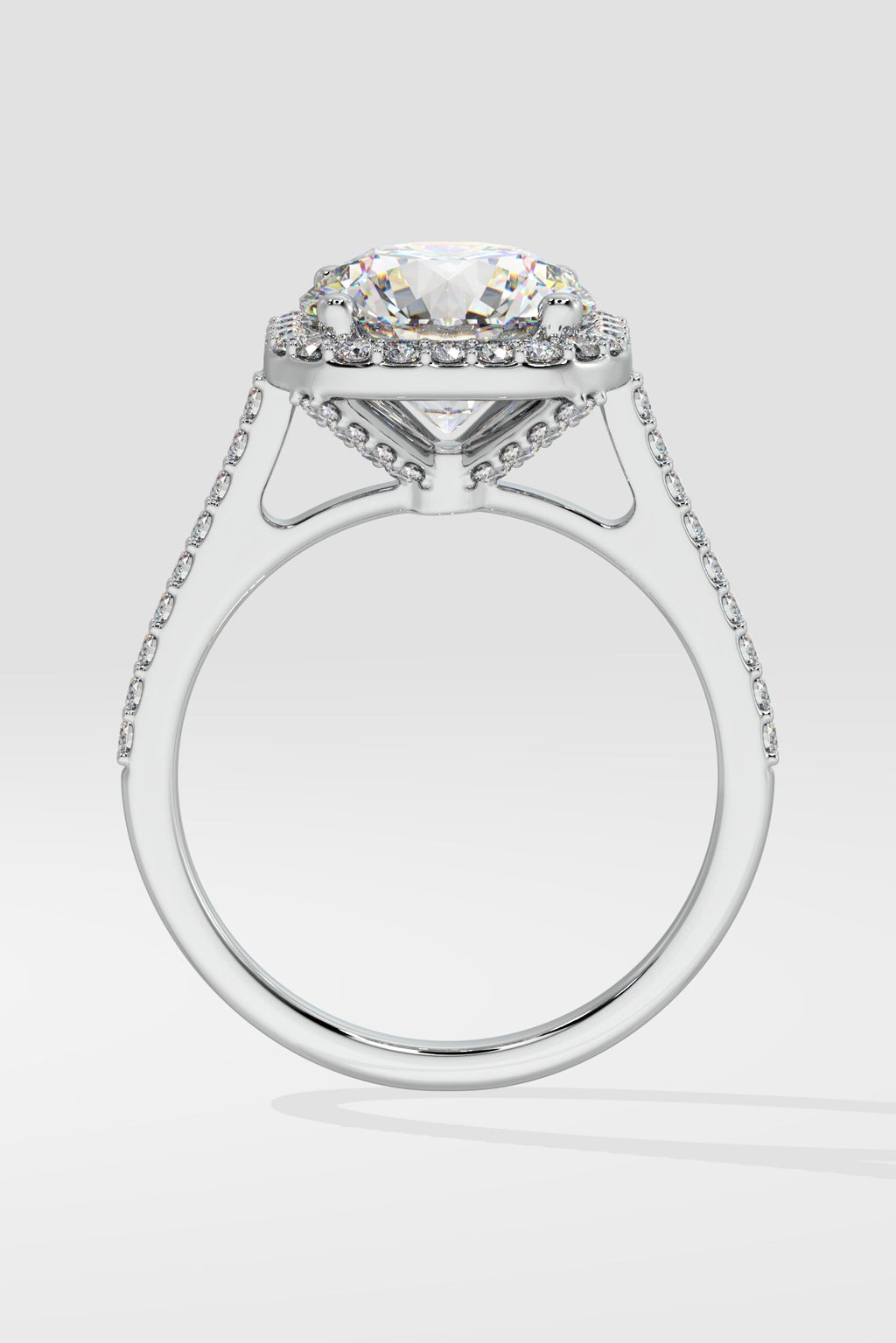 3 ct Cushion Halo Solitaire Ring