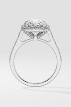 3 ct Cushion Halo Solitaire Ring