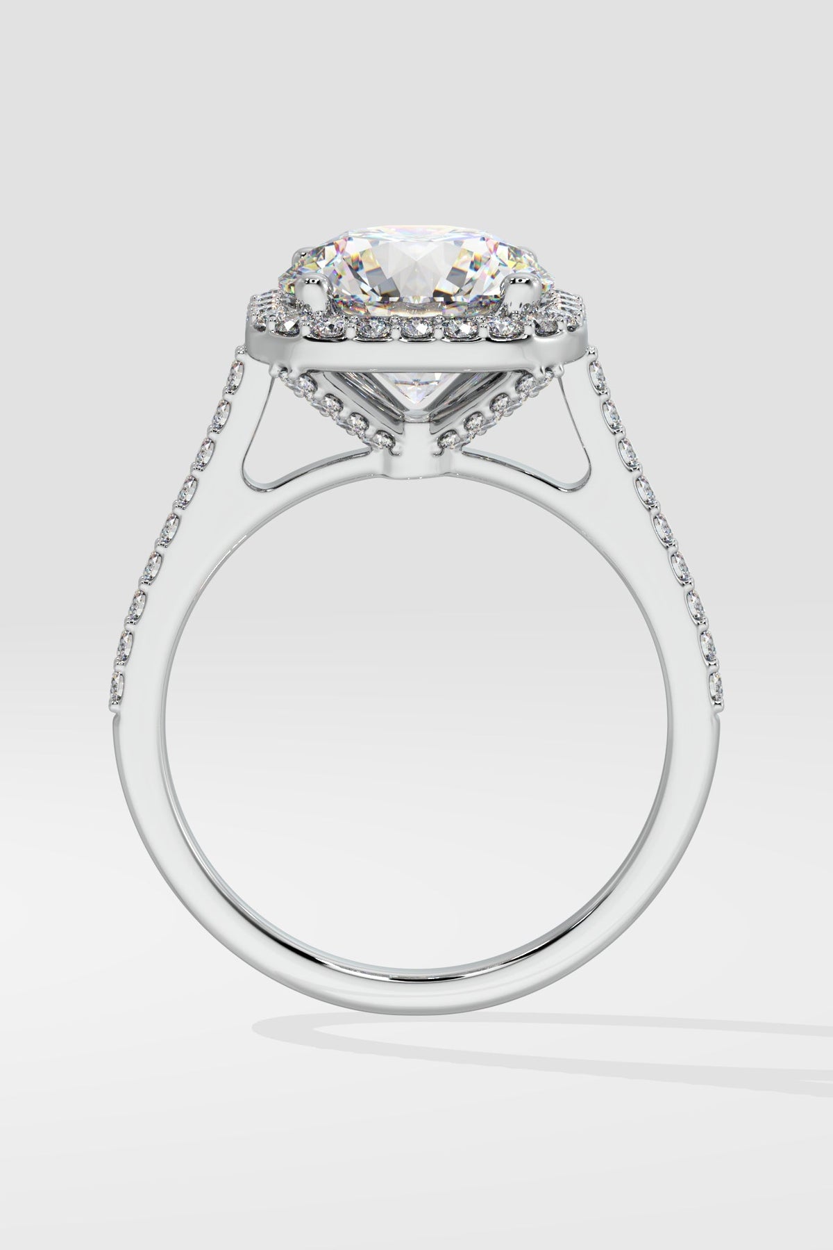 3 ct Cushion Halo Solitaire Ring