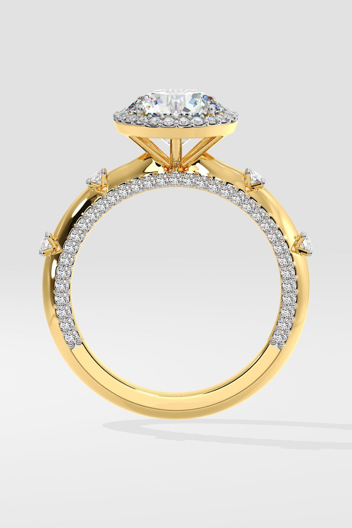 2 ct Halo Spaced Solitaire Ring