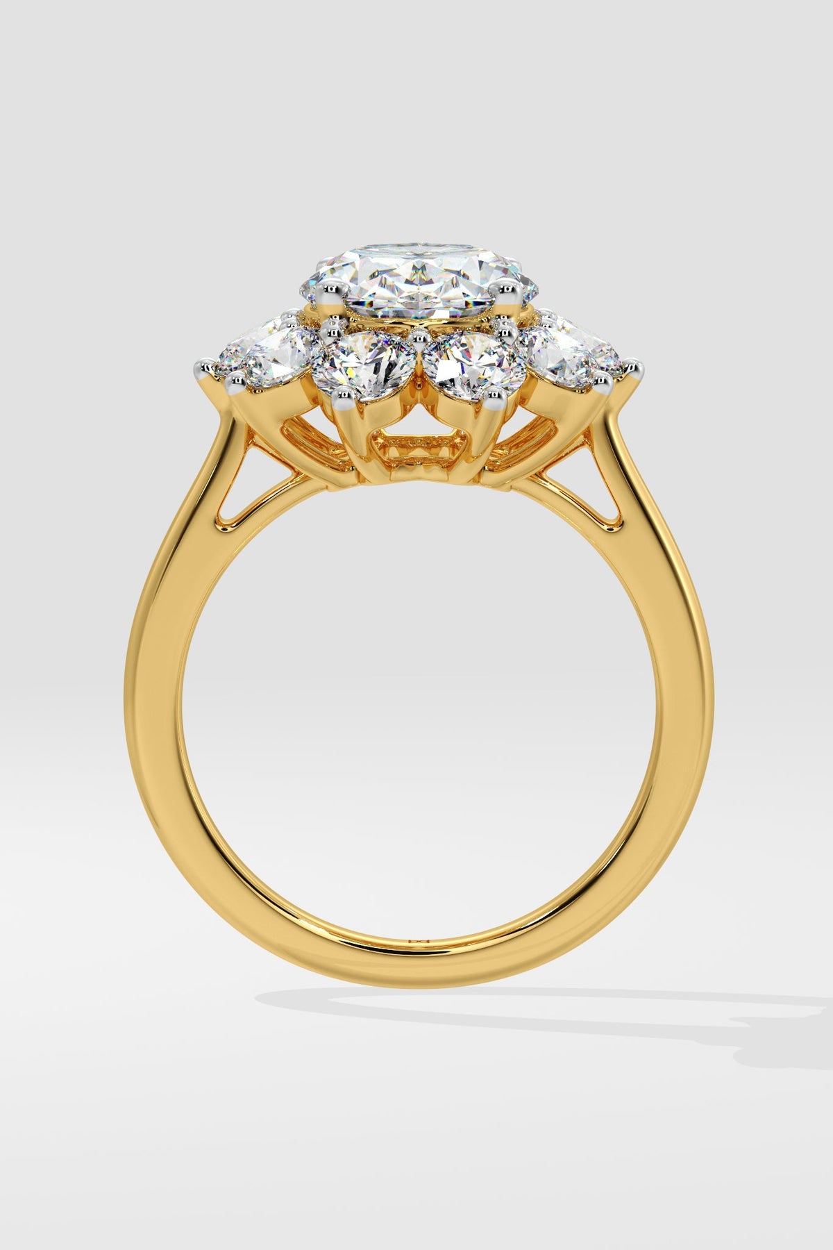 3 ct Sunburst Oval Ring