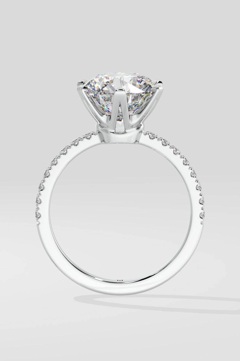 3 ct Solitaire Crown Ring
