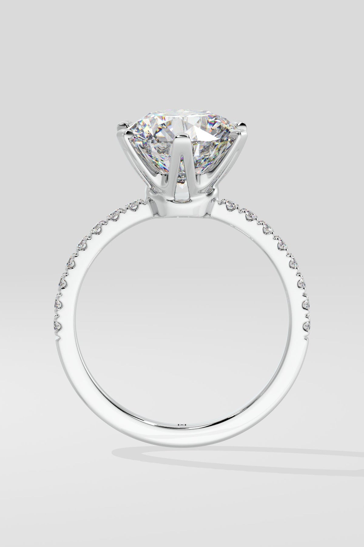 3 ct Solitaire Crown Ring