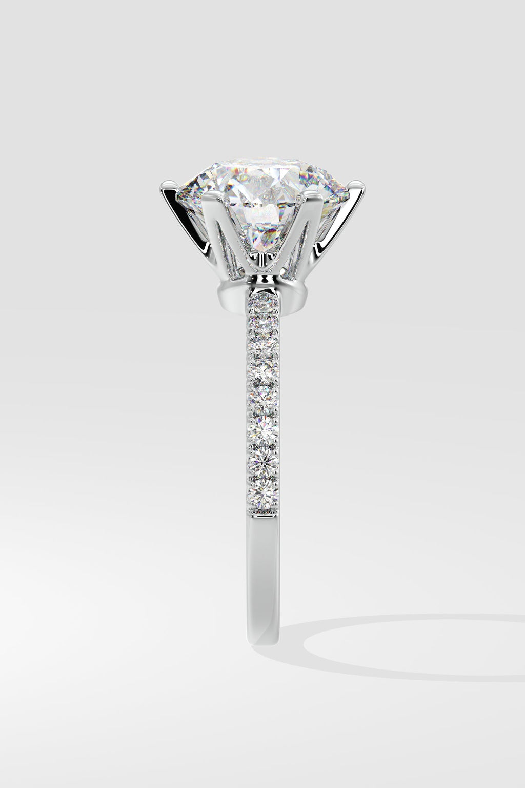 3 ct Solitaire Crown Ring