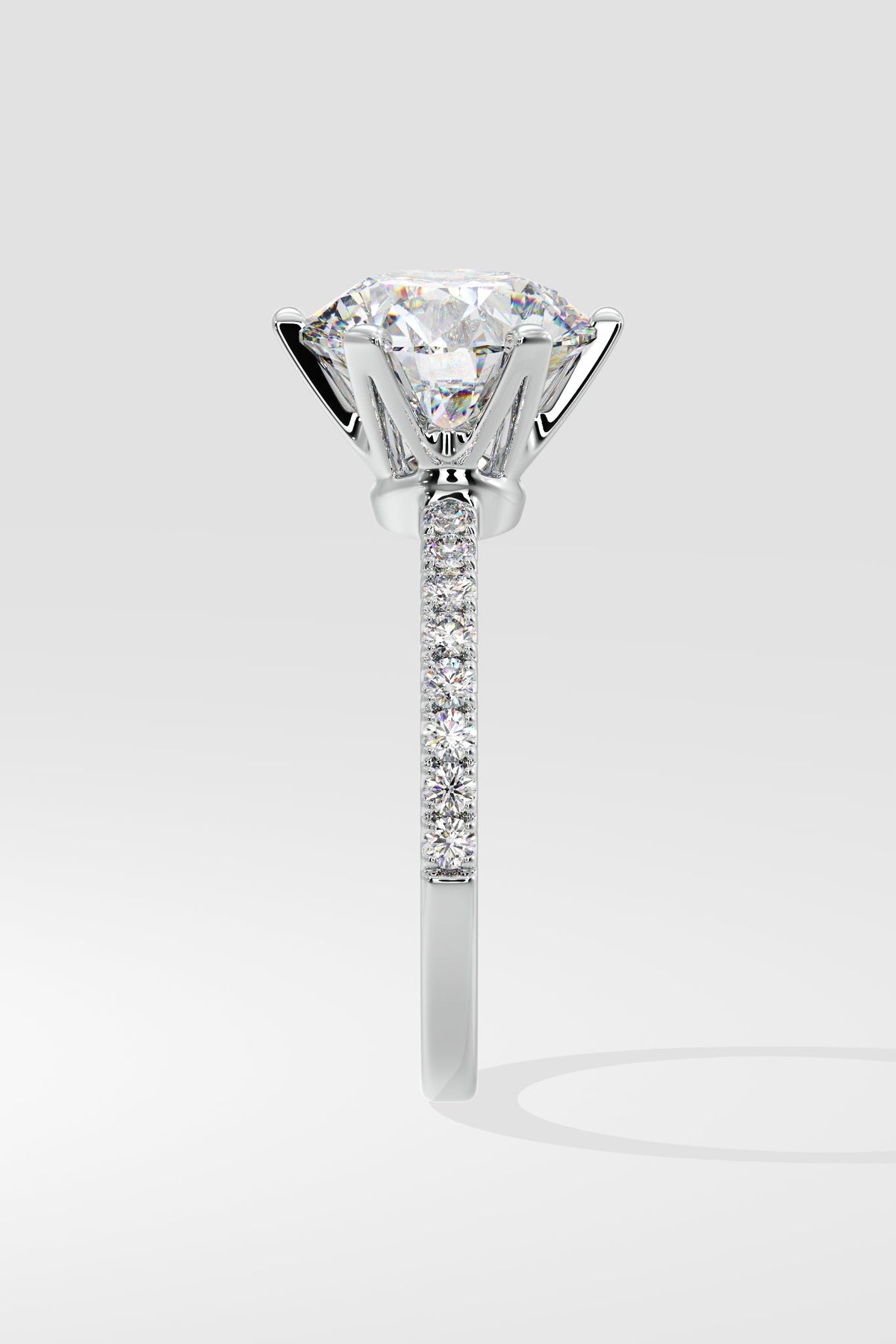 3 ct Solitaire Crown Ring