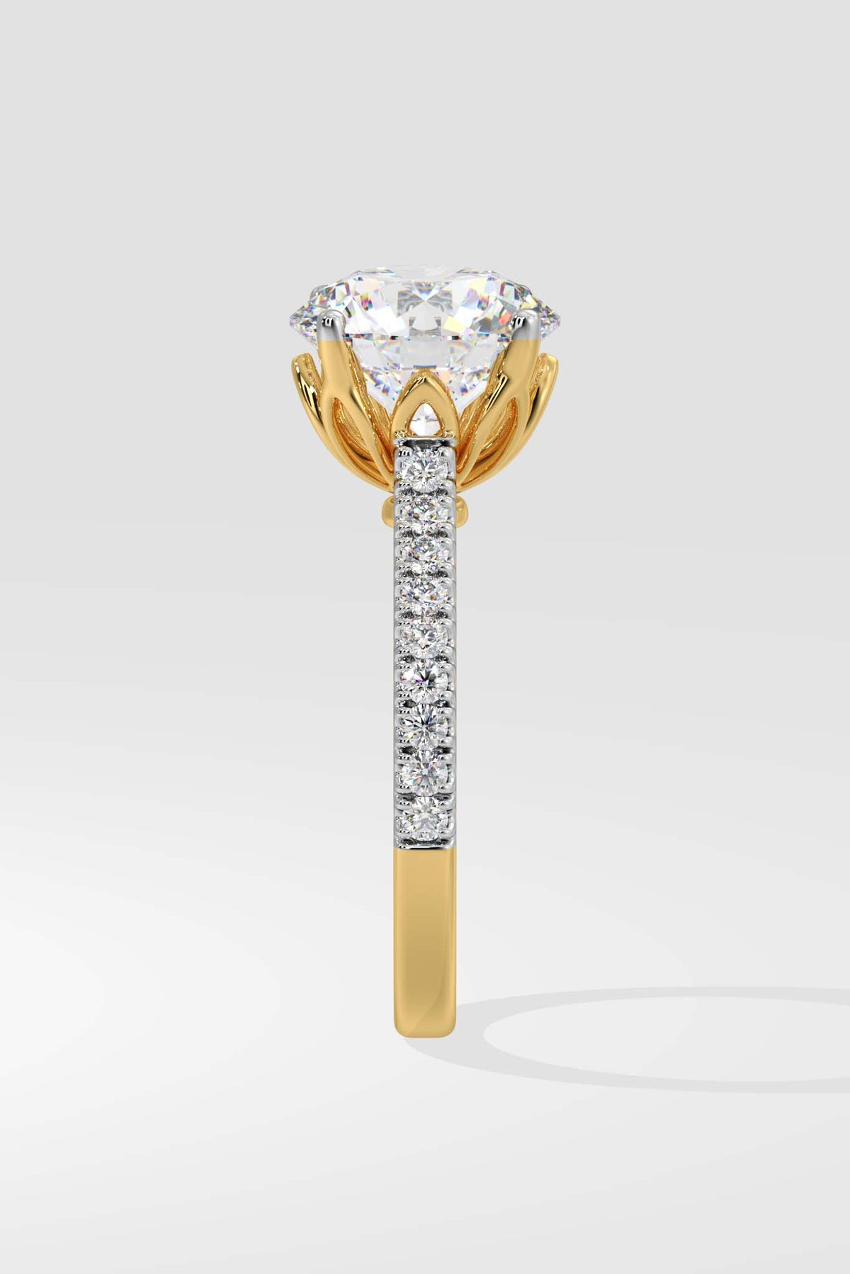 2 ct Lotus Solitaire Ring