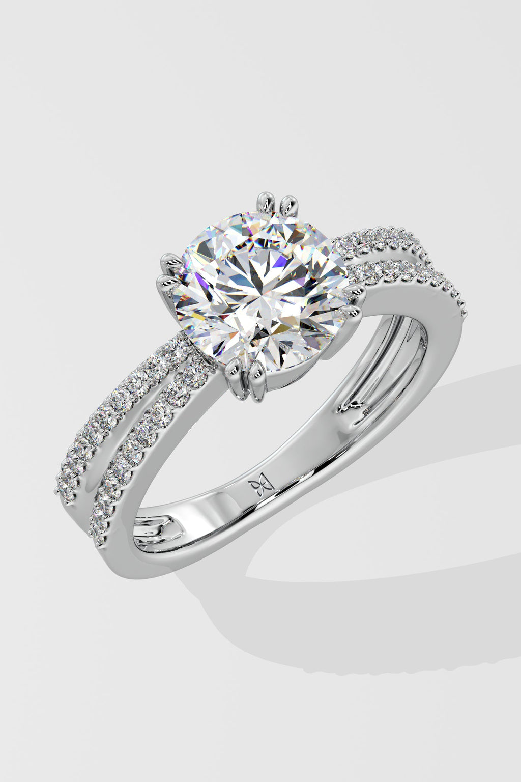 2 ct Double Shank Solitaire Ring