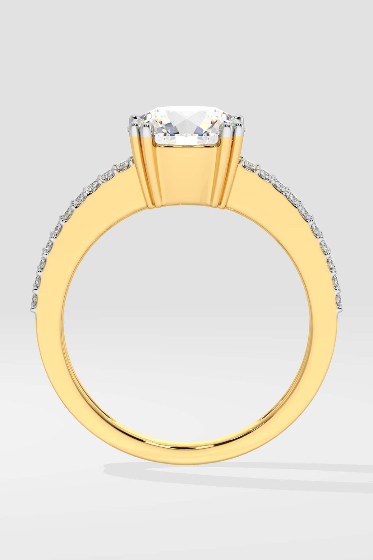 2 ct Double Shank Solitaire Ring