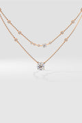 Two Layered Arrayed Solitaire Necklace