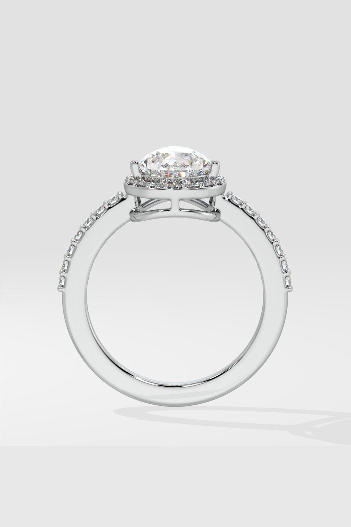 1.5 ct Pear Solitaire Halo Ring