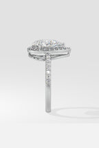 1.5 ct Pear Solitaire Halo Ring